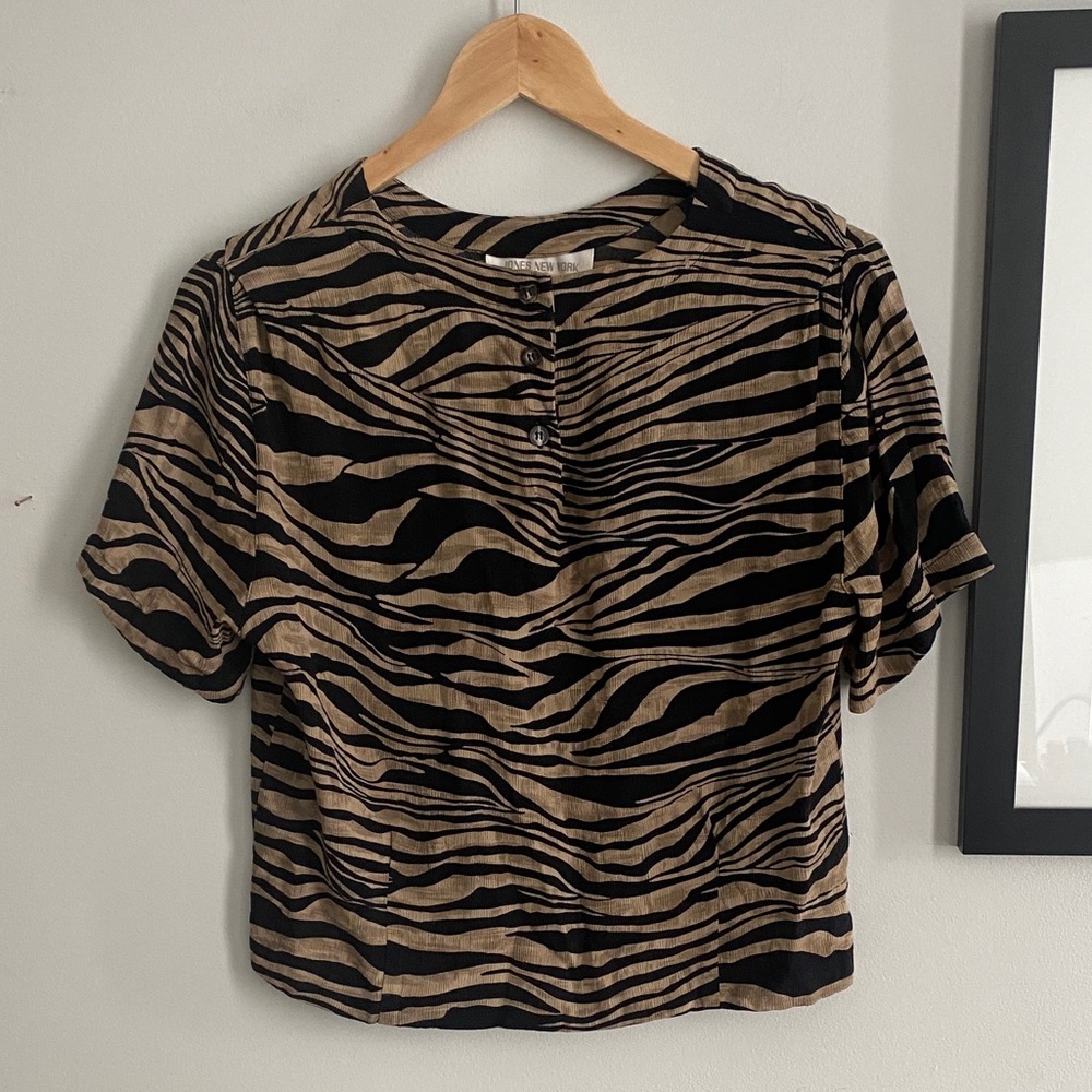 Vintage Zebra Print Top